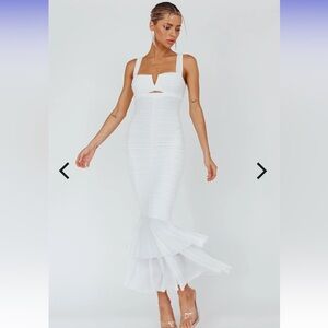 Selfie Leslie - Nadia Ruched Fishtail Maxi Dress